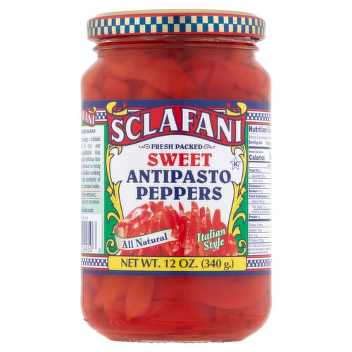 Sclafani Sweet Antipasto Peppers, 12 oz