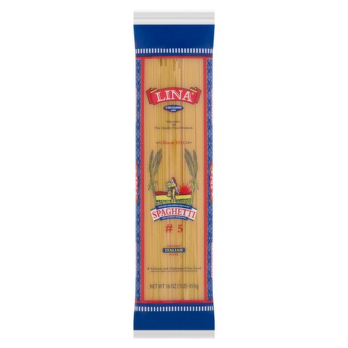 Lina #5 Spaghetti 100% Durum Semolina Pasta, 16 oz