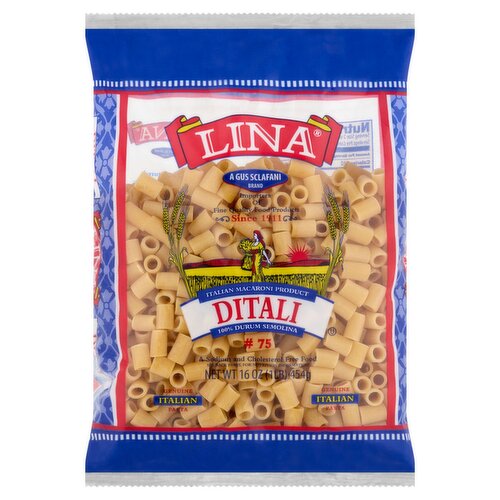 Lina #75 Ditali 100% Durum Semolina Pasta, 16 oz