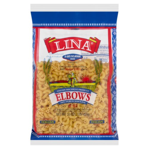 Lina #82 Elbows 100% Durum Semolina Pasta, 16 oz
