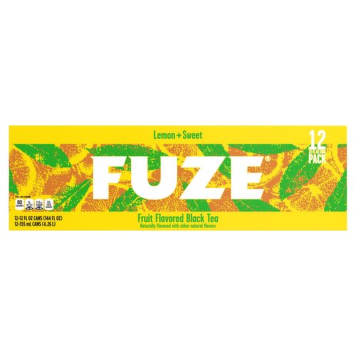 Fuze Lemon + Sweet-KO Fridge Pack Cans, 12 fl oz, 12 Pack