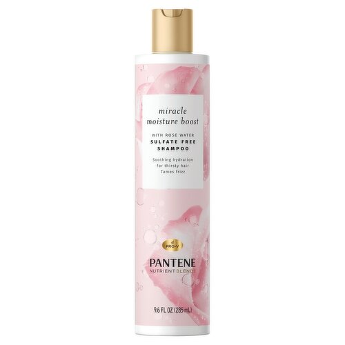 Pantene Pro-V Nutrient Blends Miracle Moisture Boost with Rose Water Sulfate Free Shampoo, 9.6 fl oz