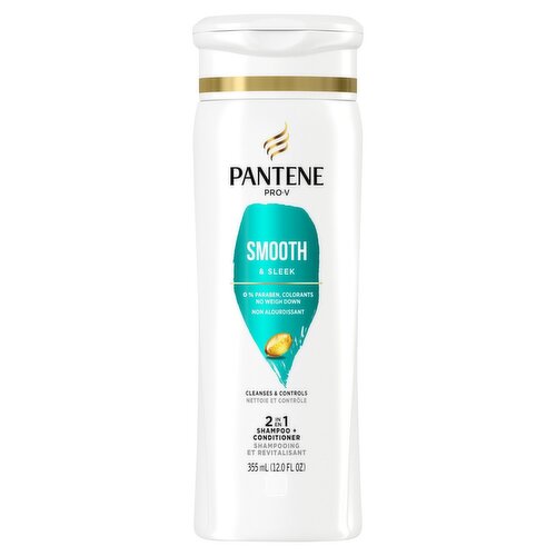 Pantene Pro-V Smooth & Sleek 2in1 Shampoo and Conditioner, 12.0oz