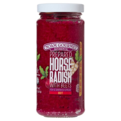 Noam Gourmet Hot Prepared Horseradish with Beets Fish & Sandwich Spread, 8 oz