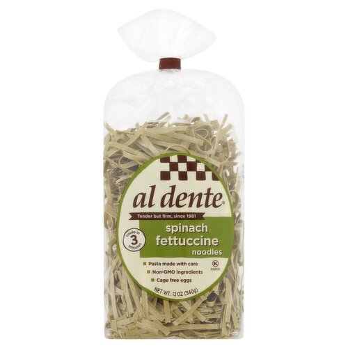 Al Dente Spinach Fettuccine Noodles, 12 oz