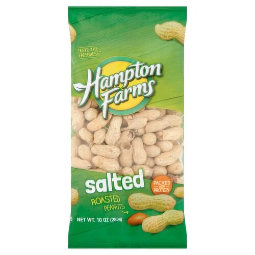 Hampton Farms Salted Roasted Peanuts, 10 oz