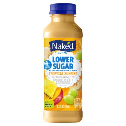 Naked Lower Sugar Tropical Sunrise Fruit Smoothie, 15.2 fl oz