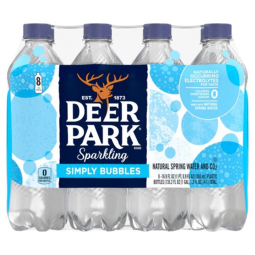 Deer Park Sparkling Water, Simply Bubbles, 16.9 oz. Bottles (8 Count)