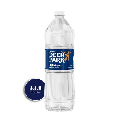 DEER PARK Brand 100% Natural Spring Water, 33.8-ounce plastic bottle