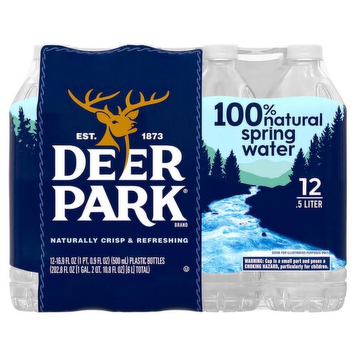 DEER PARK Brand 100% Natural Spring Water, 16.9-ounce plastic bottles (Total of 24)