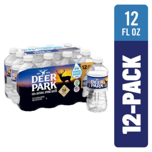 Deer Park 100% Natural Spring Water, 12 fl oz, 12 count
