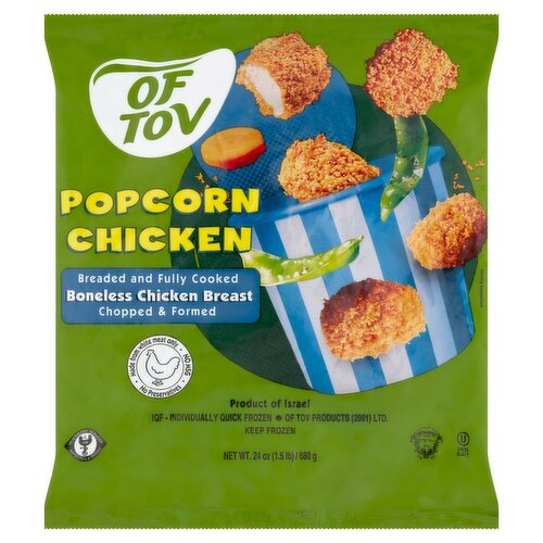 Of Tov Popcorn Chicken, 24 oz