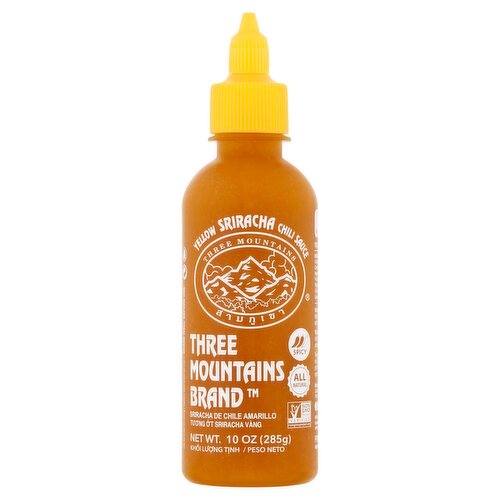 Three Mountains Yellow Sriracha Chili Sauce, 10 oz