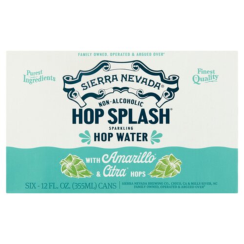 Sierra Nevada Hop Splash Non-Alcoholic Sparkling Hop Water, 12 fl oz, 6 count