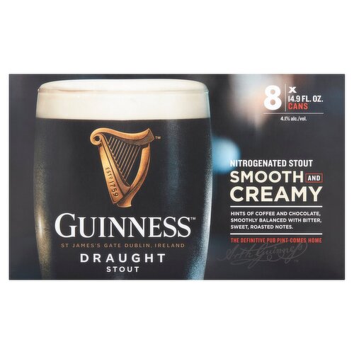 Guinness Draught Stout Beer, 8 count, 14.9 fl oz