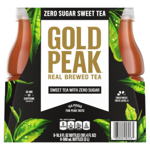 Gold Peak Zero Sugar Sweet Real Brewed Tea, 16.9 fl oz, 6 count