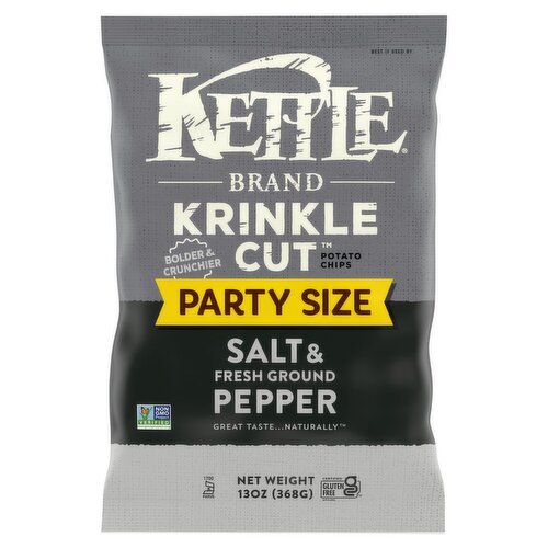 Kettle Brand Krinkle Cut Salt & Fresh Ground Pepper Potato Chips, 13 oz