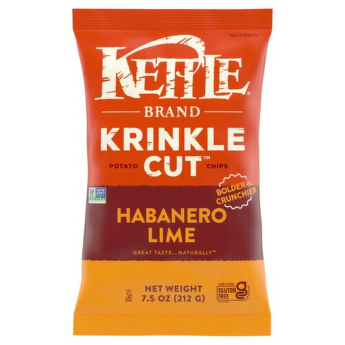 Kettle Brand Krinkle Cut Habanero Lime Potato Chips, 7.5 oz