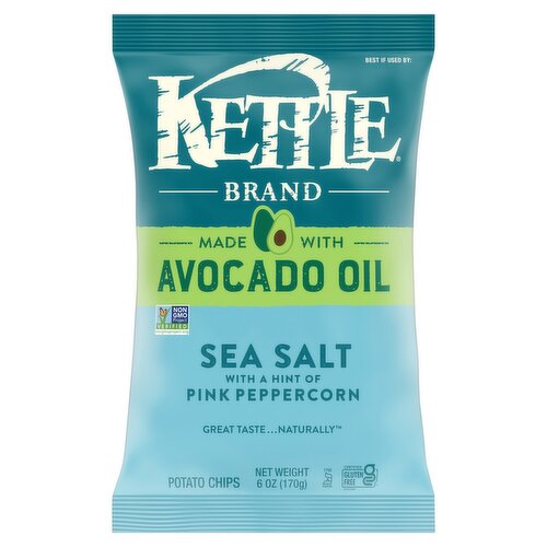 Kettle Brand Sea Salt with a Hint of Pink Peppercorn Potato Chips, 6 oz