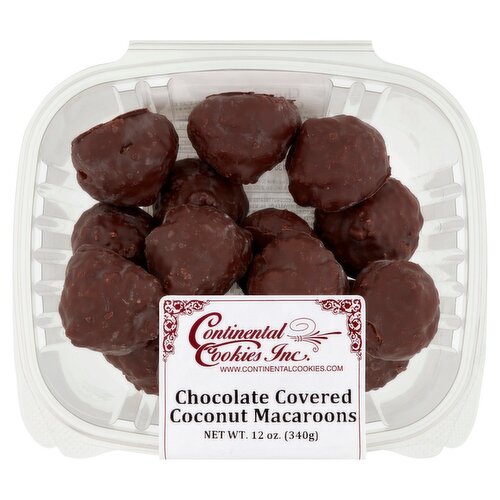 Continental Cookies Inc. Chocolate Covered Coconut Macaroons, 12 oz