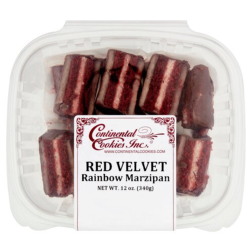 Continental Cookies Inc. Red Velvet Rainbow Marzipan, 12 oz