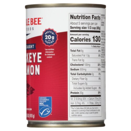 Bumble Bee Seafoods Sockeye Salmon, 14.75 oz