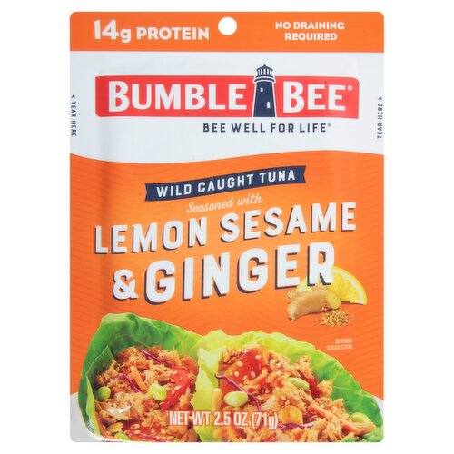 Bumble Bee Tuna Seasoned with Lemon Sesame Ginger, 2.5 oz