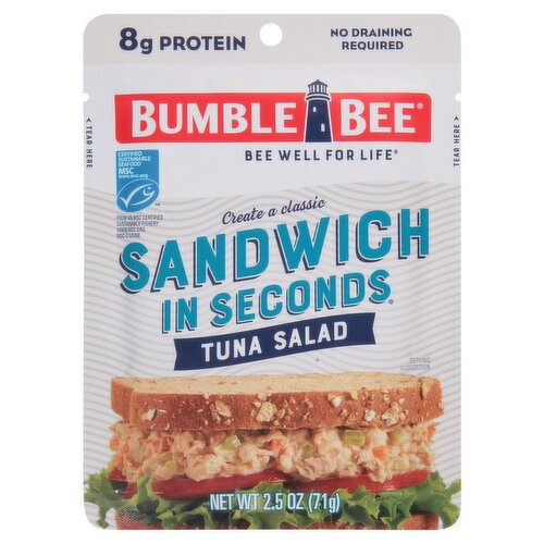 Bumble Bee Sandwich in Seconds Tuna Salad, 2.5 oz