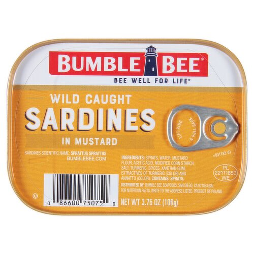 Bumble Bee Sardines in Mustard, 3.75 oz