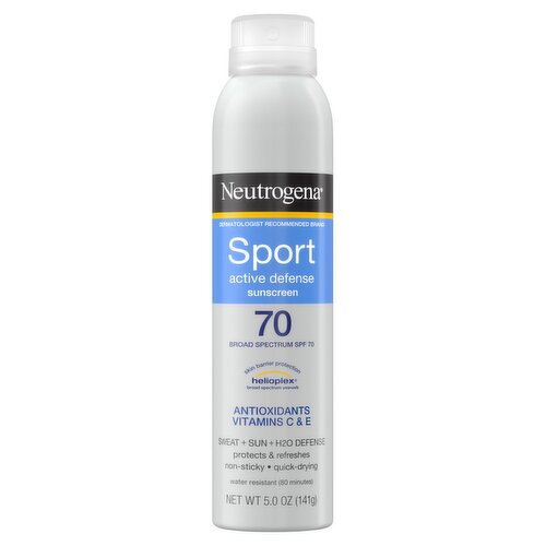 Neutrogena Sport Active Defense Broad Spectrum Sunscreen, SPF 70, 5.0 oz