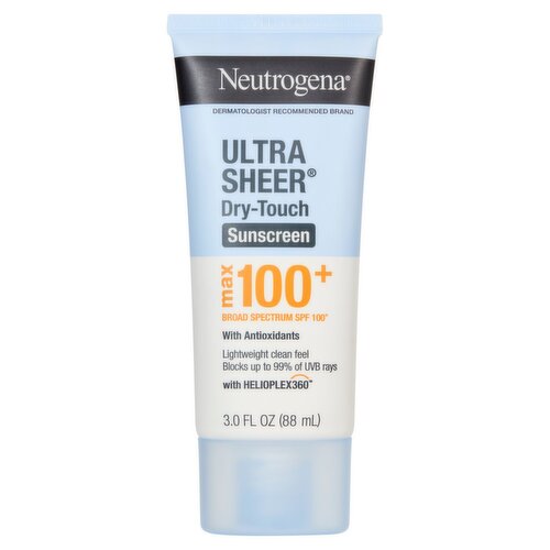 Neutrogena Ultra Sheer Max Broad Spectrum Dry-Touch Sunscreen, SPF 100+, 3.0 fl oz