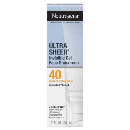 Neutrogena Ultra Sheer Broad Spectrum Invisible Gel Face Sunscreen, SPF 40, 1.7 fl oz