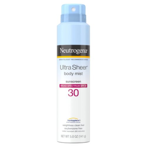 Neutrogena Ultra Sheer Broad Spectrum Body Mist Sunscreen, SPF 30, 5.0 oz