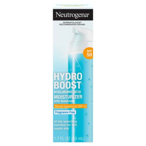 Neutrogena Hydro Boost Broad Spectrum Hyaluronic Acid Moisturizer with Sunscreen, SPF 50, 1.7 fl oz