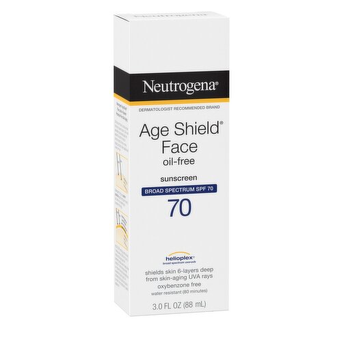 Neutrogena Age Shield Oil-Free Broad Spectrum Face Sunscreen, SPF 70, 3.0 fl oz
