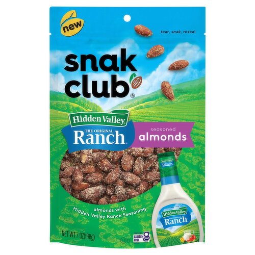 Snak Club Hidden Valley the Original Ranch Seasoned Almonds, 7 oz