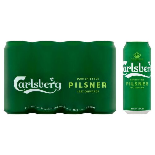 Carlsberg Danish Style Pilsner Beer, 0.9 fl oz, 12 count