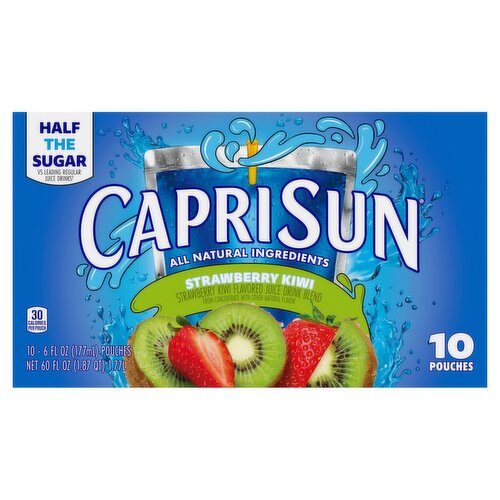 Capri Sun Strawberry Kiwi Flavored Juice Drink Blend, 6 fl oz, 10 count