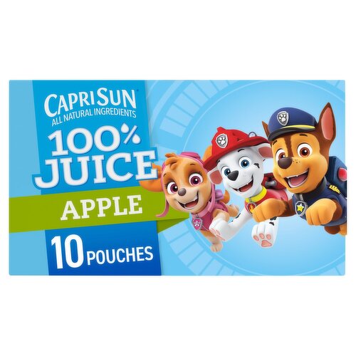 Capri Sun Paw Patrol Apple 100% Juice, 6 fl oz, 10 count