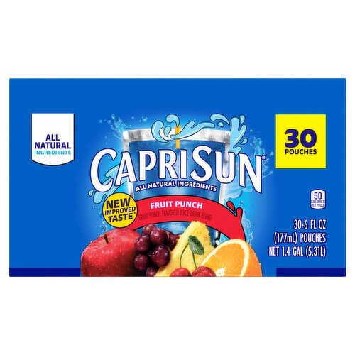 Capri Sun Fruit Punch Juice Drink, 6 fl oz, 30 count