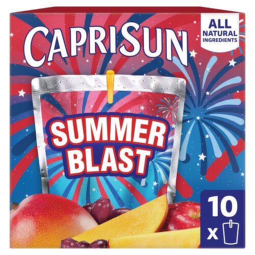 Capri Sun Summer Blast Passion Fruit Mango Flavored Juice Drink Blend, 6 fl oz, 10 count