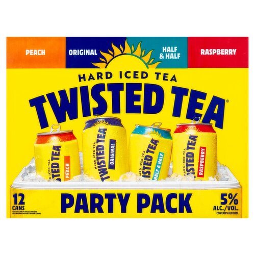 Twisted Tea Hard Iced Tea Malted Beverage Party Pack, 12 count, 12 fl oz