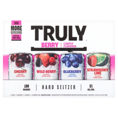 Truly Berry Lightly Flavored Hard Seltzer, 12 fl oz, 12 count
