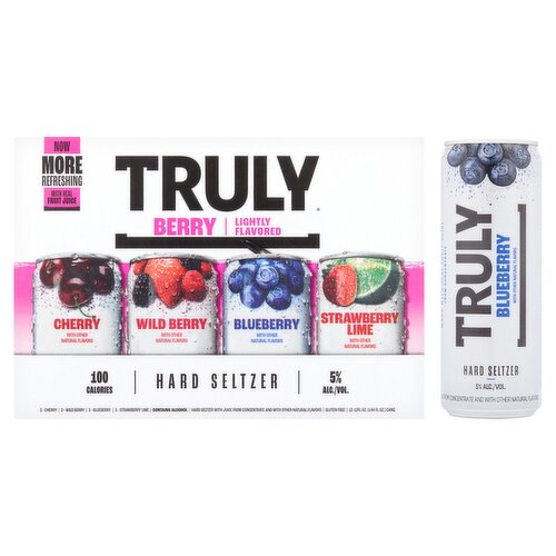 Truly Berry Lightly Flavored Hard Seltzer, 12 fl oz, 12 count