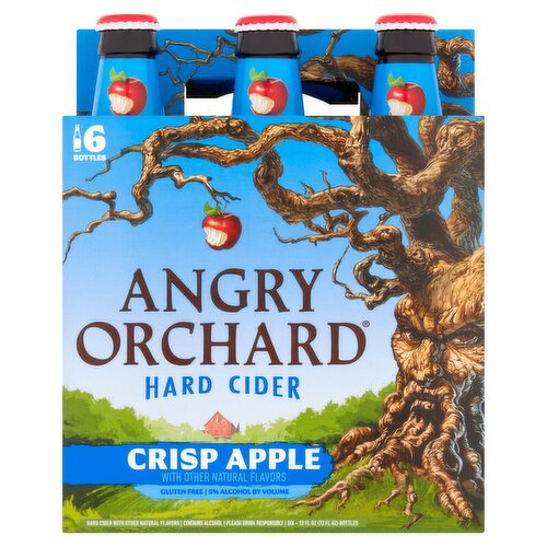Angry Orchard Crisp Apple Hard Cider, 12 fl oz, 6 count 