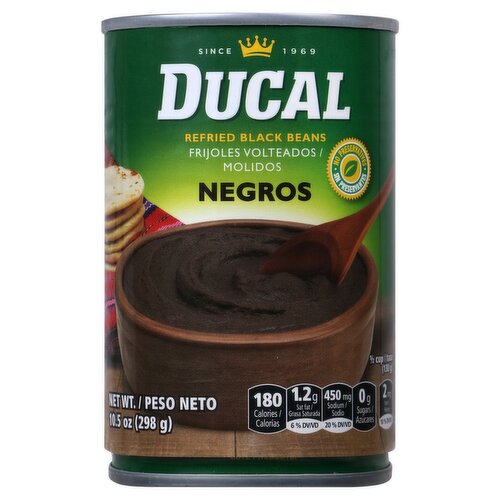 Ducal Refried Black Beans, 10.5 oz