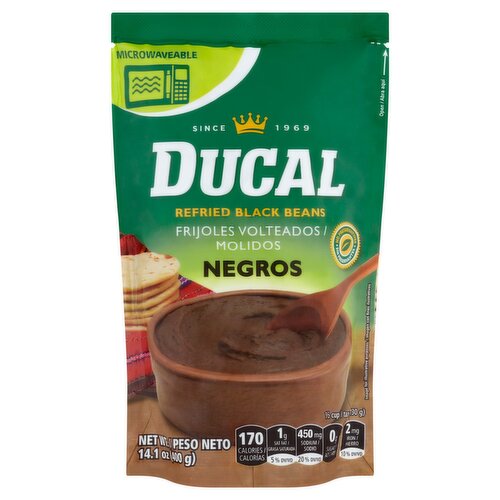 Ducal Refried Black Beans, 14.1 oz