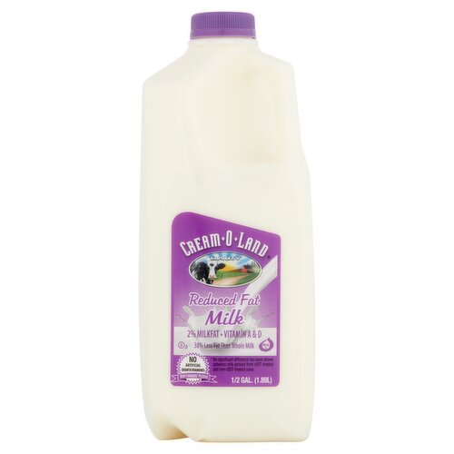 Cream-O-Land 2% Reduced Fat Milk, 1/2 gal