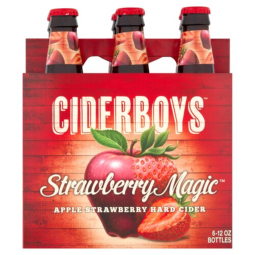 Ciderboys Strawberry Magic Apple Strawberry Hard Cider, 12 oz, 6 count