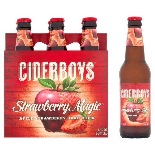 Ciderboys Strawberry Magic Apple Strawberry Hard Cider, 12 oz, 6 count
